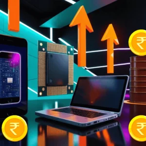 Ultra-realistic 3D representation of inflation’s impact on the technology sector in 2025.