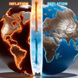 A 3D comparison of inflation and deflation forces globally for 2025.