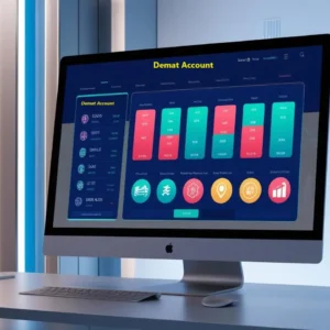 Demat account overview for stock market investments.