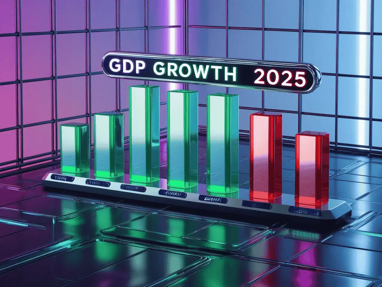 3D bar graph showing GDP growth rates of leading economies in 2025.